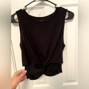 Target mossimo medium black sporty crop top terry cloth tank